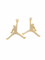 Men’s Moissanite Basketball Player Stud Earrings – Iced 925 Sterling Silver Hip Hop Jewelry