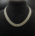 Real VVS Moissanite Cuban Link Chain Necklace 925 Sterling Silver