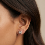 Round Cluster Halo Diamond Stud Earrings 925 Sterling Silver.