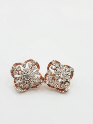 VVS Moissanite Stud Earring In Women's Wear In 925 Sterling Silver.