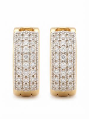 Real Moissanite Hoop Earrings For Women's Wear In 925 Silver.