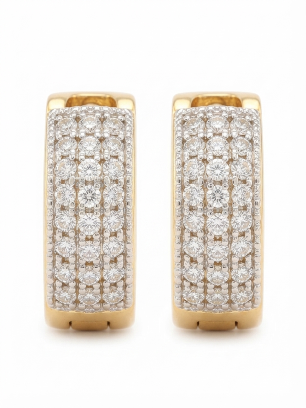 Real Moissanite Hoop Earrings For Women's Wear In 925 Silver.