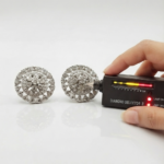 Round Halo Moissanite Stud Earrings in 925 Sterling Silver