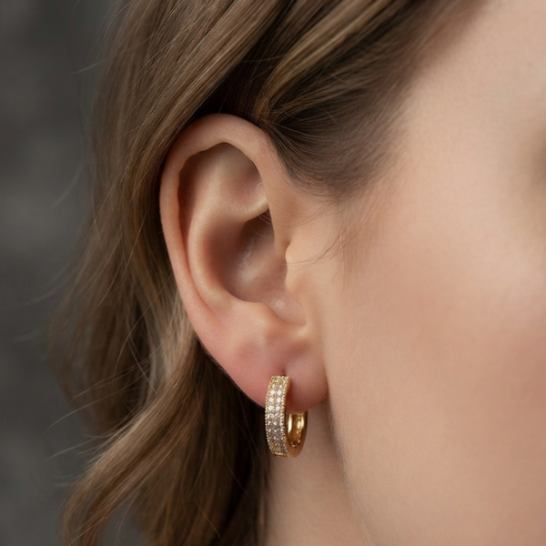 Real Moissanite Hoop Earrings For Women's Wear In 925 Silver.