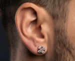 Tester Passing Moissanite Stud Earrings Square Shape In 925 Sterling Silver.