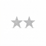 Star-Shaped Moissanite Stud Earrings – Brilliant Pave Design