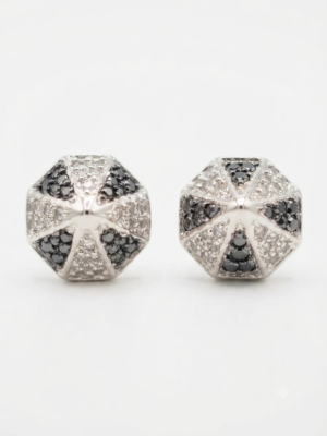 Geometric Moissanite Pyramid Stud Earrings – 925 Silver Jewelry for Women