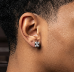 Cushion Cut Moissanite Stud Earrings for Men – VVS 925 Sterling Silver Iced Studs
