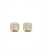 Square Moissanite Stud Earrings 925 Sterling Silver Diamond Look Women Jewelry