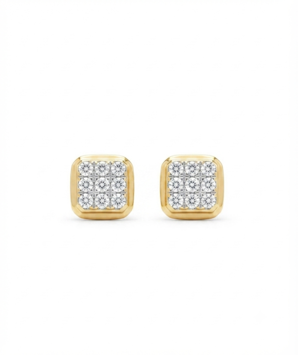 Square Moissanite Stud Earrings 925 Sterling Silver Diamond Look Women Jewelry