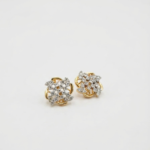Genuine Moissanite Stud Earrings Lattice Shape In 925 Sterling Silver.