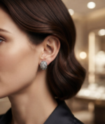 Tester Passing Moissanite Women's Wear Stud Earring Oval Shape In 925 Silver.