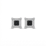 Moissanite Stud Earrings Square Shape In 925 Sterling Silver.