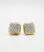 Tester Pass Moissanite Women's Wear Square Shape Stud Earring In 925 Silver.