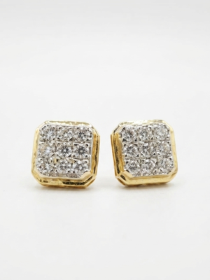 Tester Pass Moissanite Women's Wear Square Shape Stud Earring In 925 Silver.