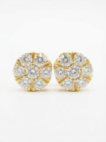 Real Round Moissanite Stud Earrings For Women's Wear in 925 Silver