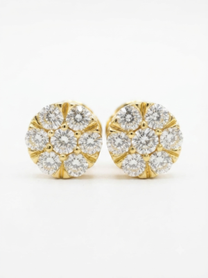 Real Round Moissanite Stud Earrings For Women's Wear in 925 Silver