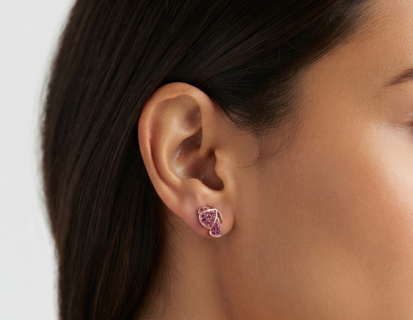 Butterfly CZ Stud Earrings For Women's Wear In 925 Sterling Silver