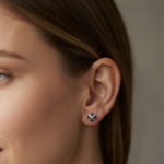 Geometric Moissanite Pyramid Stud Earrings – 925 Silver Jewelry for Women