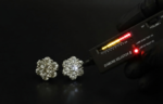 Real Floral Cluster Moissanite Stud Earrings in 925 Sterling Silver.
