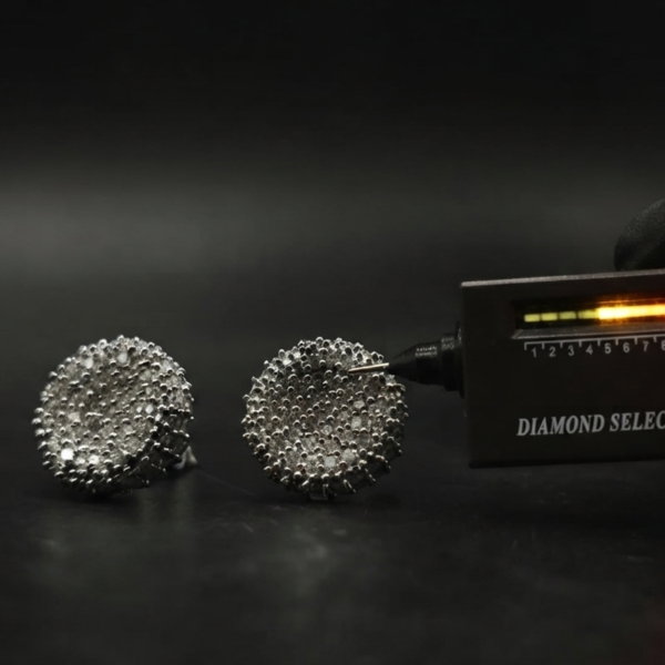 Moissanite Cluster Stud Earrings In 925 Sterling Silver.