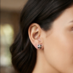 Geometric Moissanite Pyramid Stud Earrings – 925 Silver Jewelry for Women