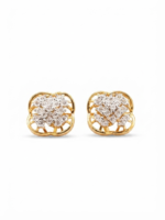 Women's Stud Earring Floral Cluster Shape In 925 Sterling Silver.