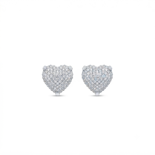 Heart Shape Moissanite Stud Earrings for Women 925 Sterling Silver