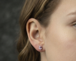 Pink CZ Women's Wear Stud Earrings Oval Shape In 925 Sterling Silver.