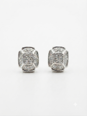 Tester Passing Moissanite Women's Wear Stud Earring Oval Shape In 925 Silver.
