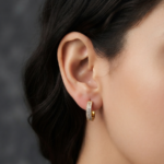 Real Moissanite Hoop Earrings For Women's Wear In 925 Silver.