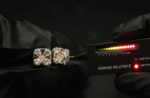 Tester Passing Moissanite Stud Earrings Square Shape In 925 Sterling Silver.