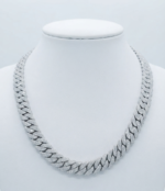 Real VVS Moissanite Cuban Link Chain Necklace 925 Sterling Silver