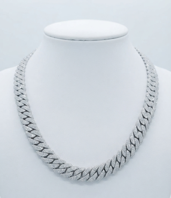 Real VVS Moissanite Cuban Link Chain Necklace 925 Sterling Silver
