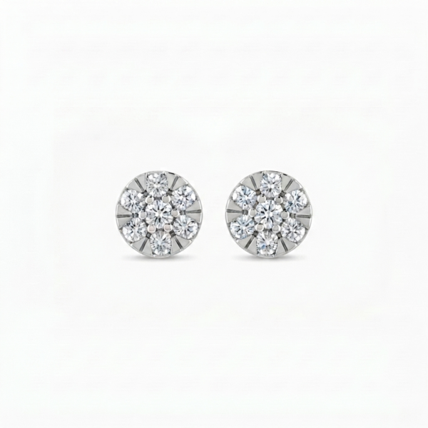 Women's Moissanite Stud Earrings In 925 Sterling Silver.