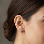 Genuine Moissanite Stud Earrings For Women's Wear In 925 Sterling Silver.