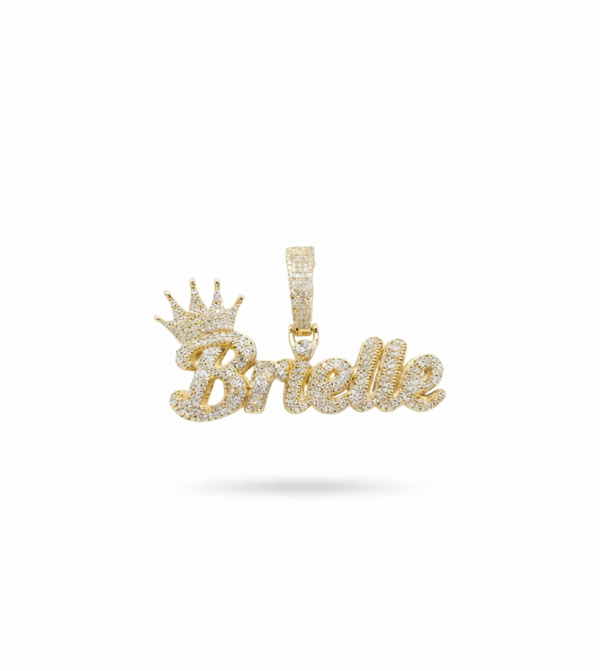 Moissanite Diamond Name Pendant For Women's Wear In 925 Silver.