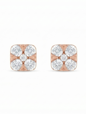 VVS Moissanite Square Stud Earrings For Women's Wear In 925 Sterling Silver.