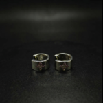 Pink CZ Hoop Earrings For Women's Wear In 925 Sterling Silver.
