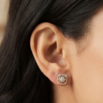 Genuine Moissanite Stud Earrings For Women's Wear In 925 Sterling Silver.
