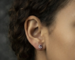 Pink CZ Women's Wear Stud Earrings Oval Shape In 925 Sterling Silver.