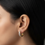 Real Moissanite Hoop Earrings For Women's Wear In 925 Silver.