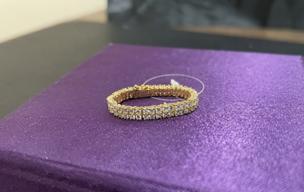 Men's Double Row VVS Moissanite Tennis Bracelet in 925 Sterling Silver | Micron Gold Plated Hip Hop Luxury Bracelet