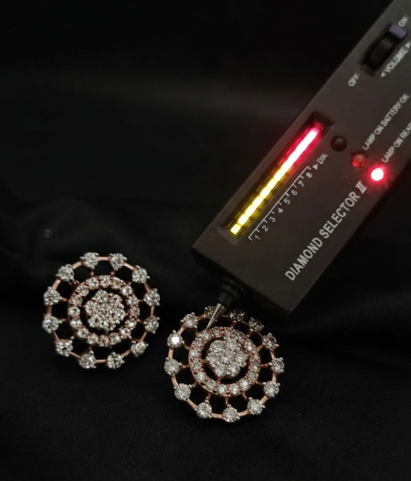 D-VVS Moissanite Floral Cluster Stud Earrings In 925 Sterling Silver.