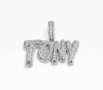 Tester-Passing Moissanite TONY Name Pendant Customised In 925 Sterling Silver.