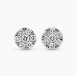 VVS Moissanite Stud Earrings Men's Wear In 925 Sterling Silver.