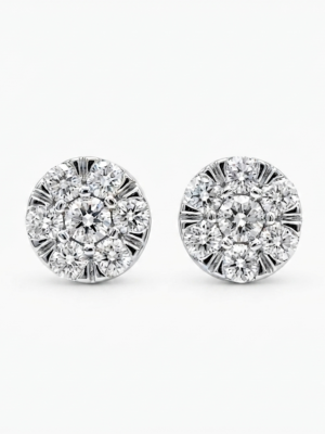 VVS Moissanite Stud Earrings Men's Wear In 925 Sterling Silver.