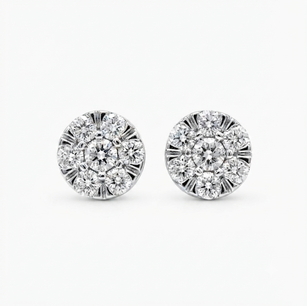 VVS Moissanite Stud Earrings Men's Wear In 925 Sterling Silver.