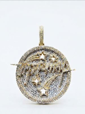 Custom Star Name VVS Moissanite Pendant 925 Sterling Silver.