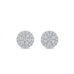 Classic Round Halo Moissanite Cluster Stud Earrings | 925 Sterling Silver